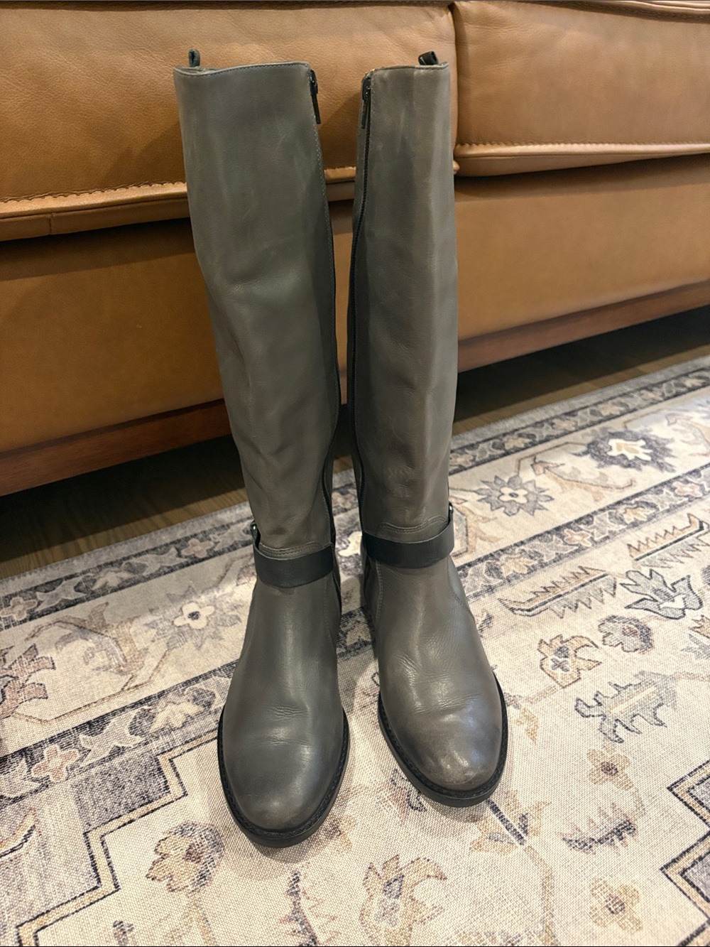 Matisse Olive Gray Leather Over-the-Knee Boots